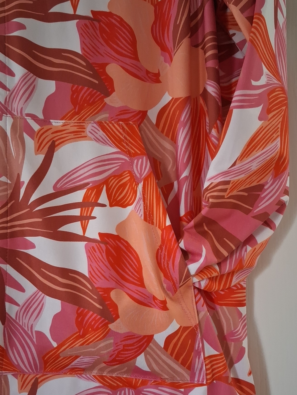 Caribbean Joe Pink & Orange Floral Zip Jacket - Picture 2 of 4